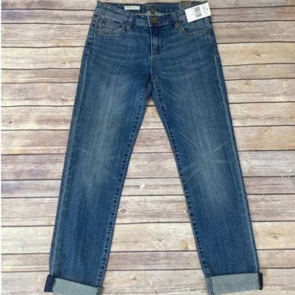 KUT FROM THE KLOTH Catherine Boyfriend Denim Jeans Medium Wash Size 0 NWT